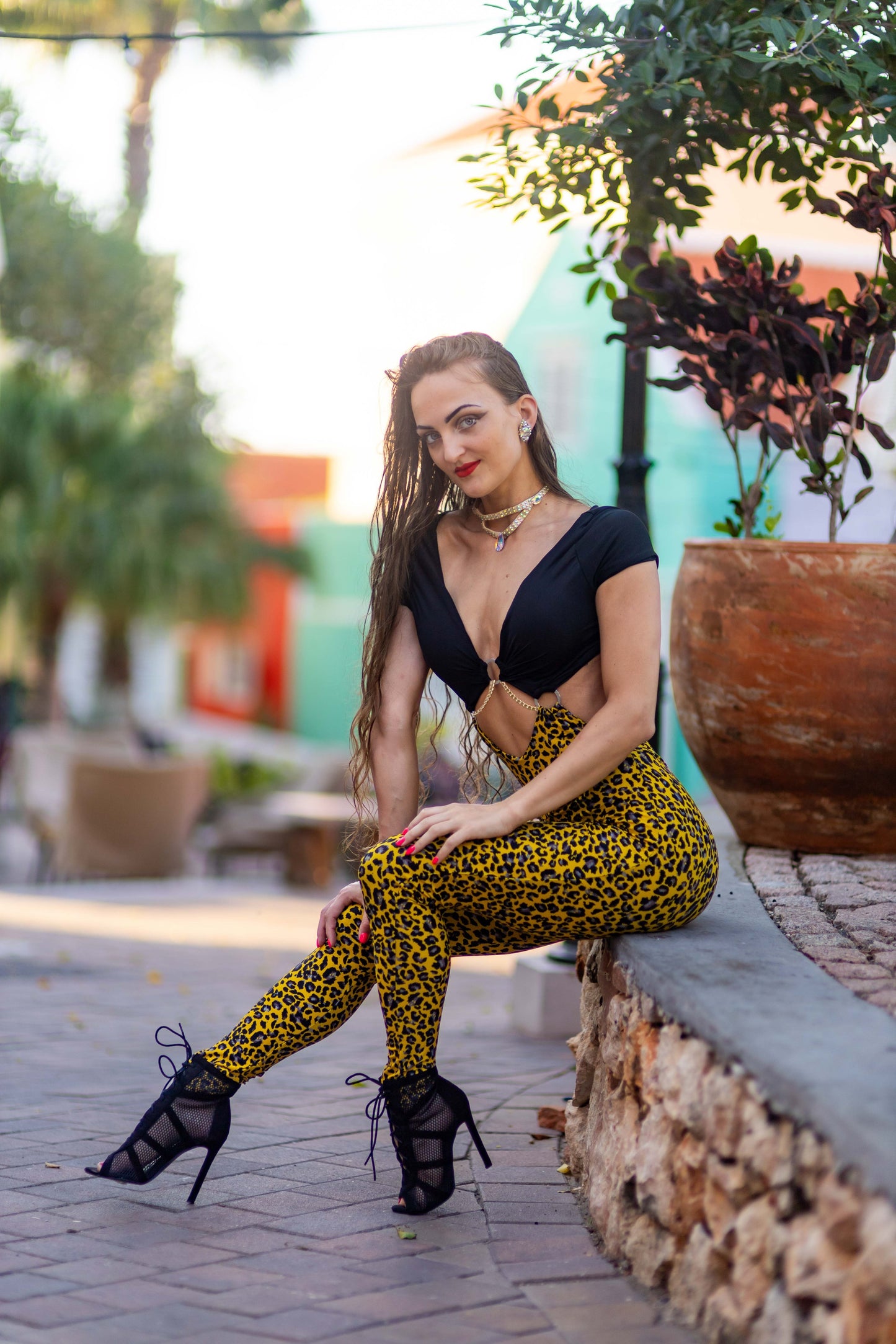 Yellow Panther Bodysuit