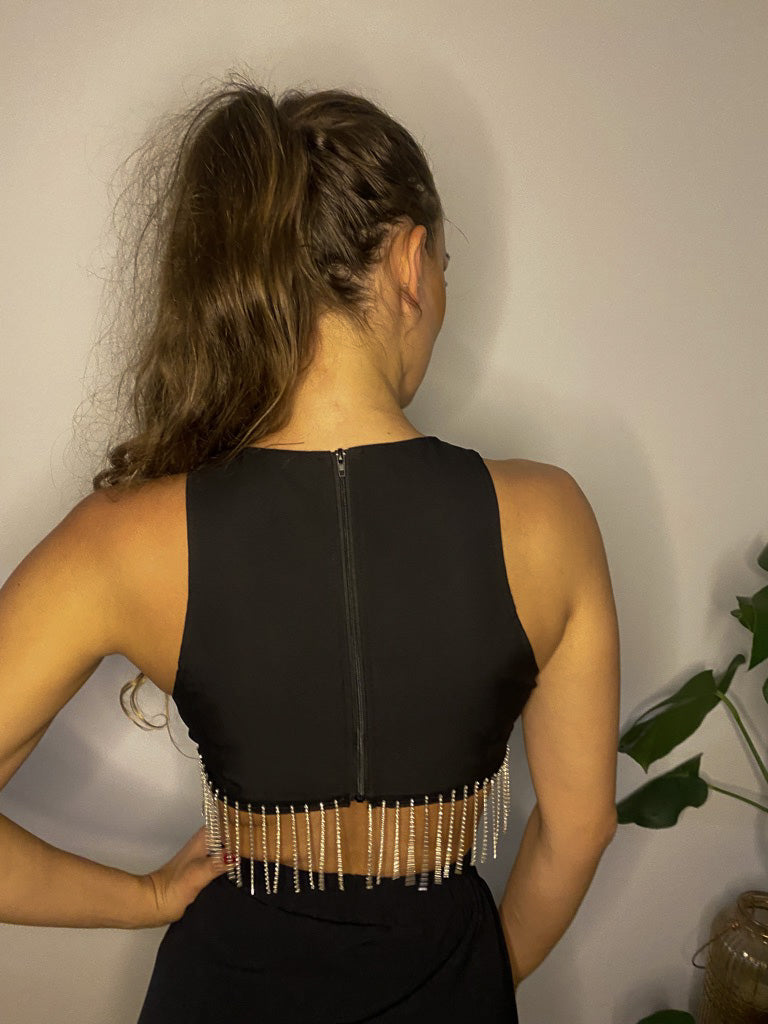 Top with strass fringes